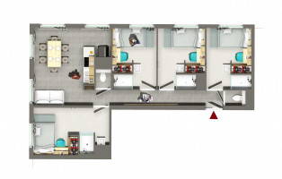 Photo Chambre en appartement colocation (T3, T4, T5) n° 7